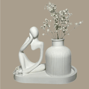 Set of Thinker-Statue, Tray & Vase | 3 Items