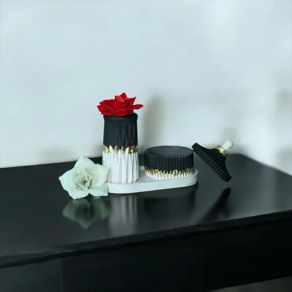Set of Tower-Vase, Trinket-Box & Tray | 3 Items - Image 3
