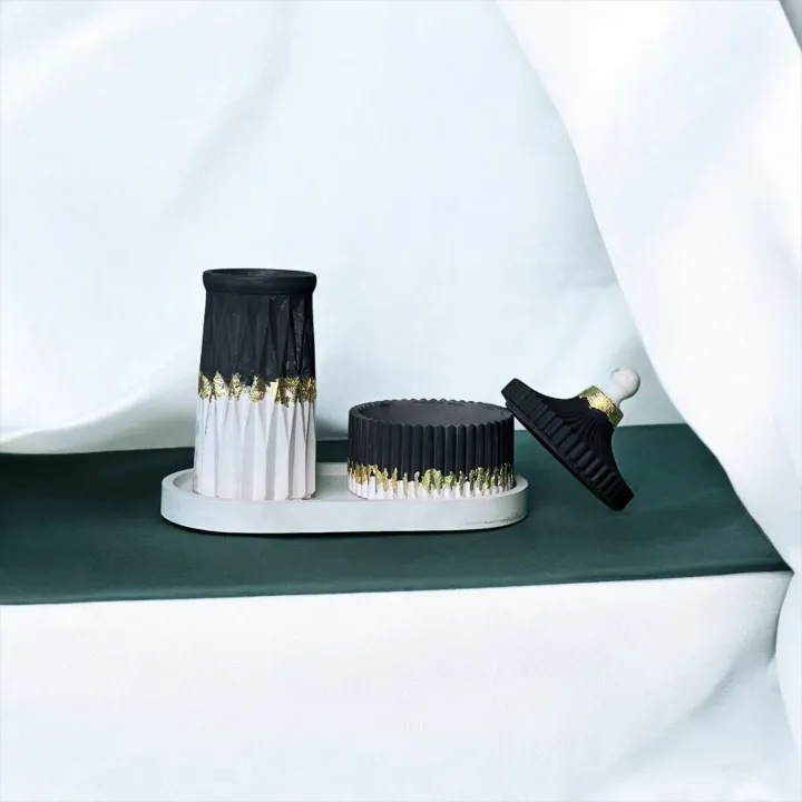 Set of Tower-Vase, Trinket-Box & Tray | 3 Items - Image 5