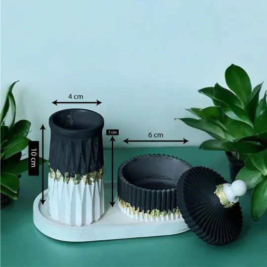 Set of Tower-Vase, Trinket-Box & Tray | 3 Items - Image 6