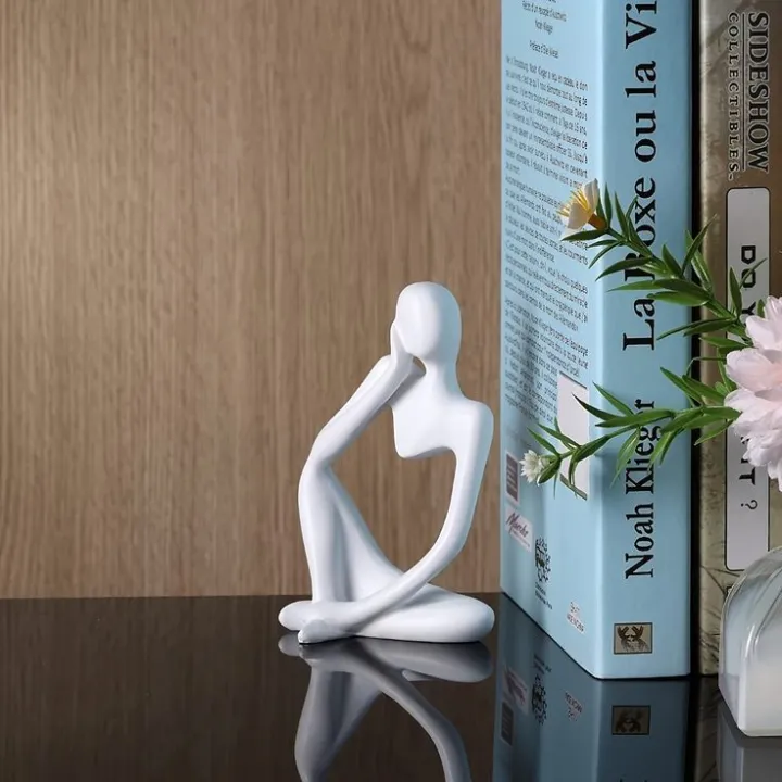 Set of Lady Head and Thinker Statue | 2 Items - Image 3