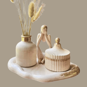 Set of Tray, Thinker, Vase & Trinket-Box | 4 Items
