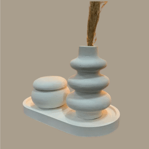 Set of Tray, Pot & Twisted-Vase | 3 Items