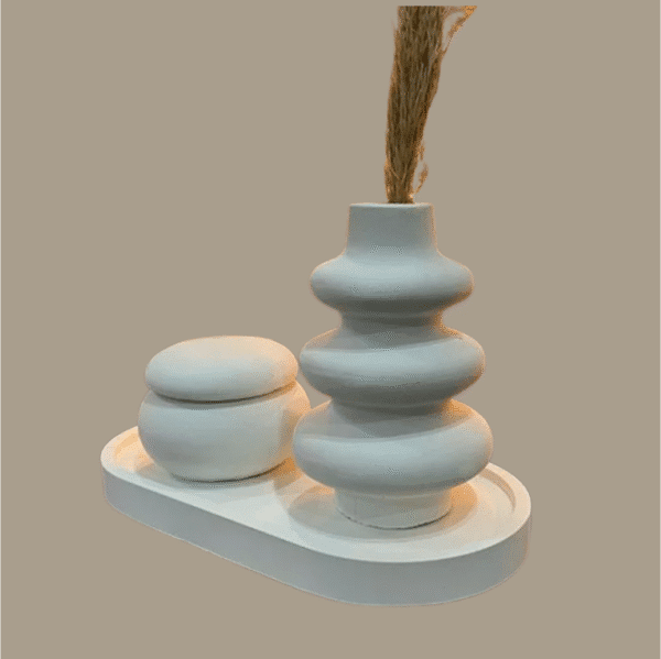 Set of Tray, Pot & Twisted-Vase | 3 Items
