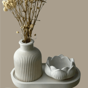 Set of Lotus-Pot, Tray & Vase | 3 Items