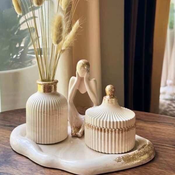 Set of Tray, Thinker, Vase & Trinket-Box | 4 Items - Image 3