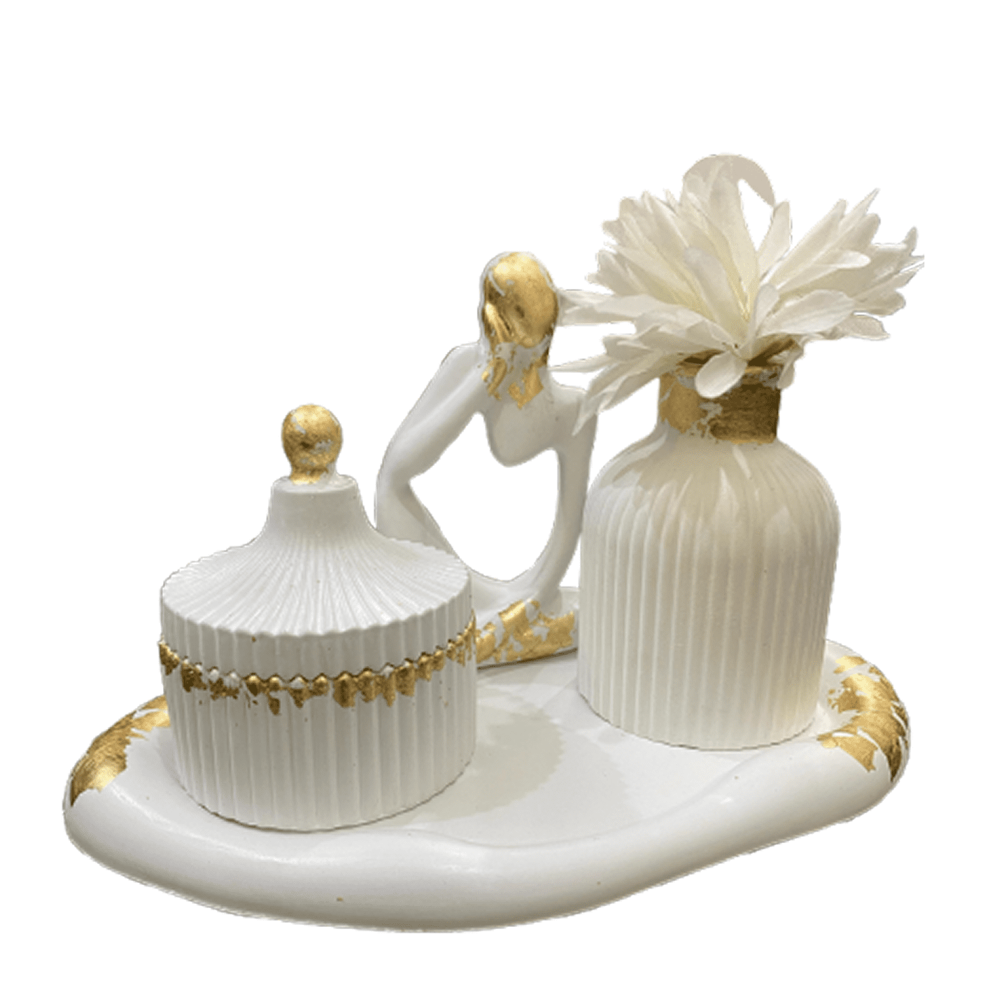 Set of Tray, Thinker, Vase & Trinket-Box | 4 Items - Image 4
