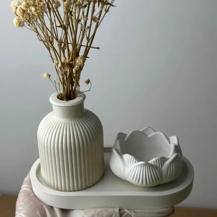 Set of Lotus-Pot, Tray & Vase | 3 Items - Image 6