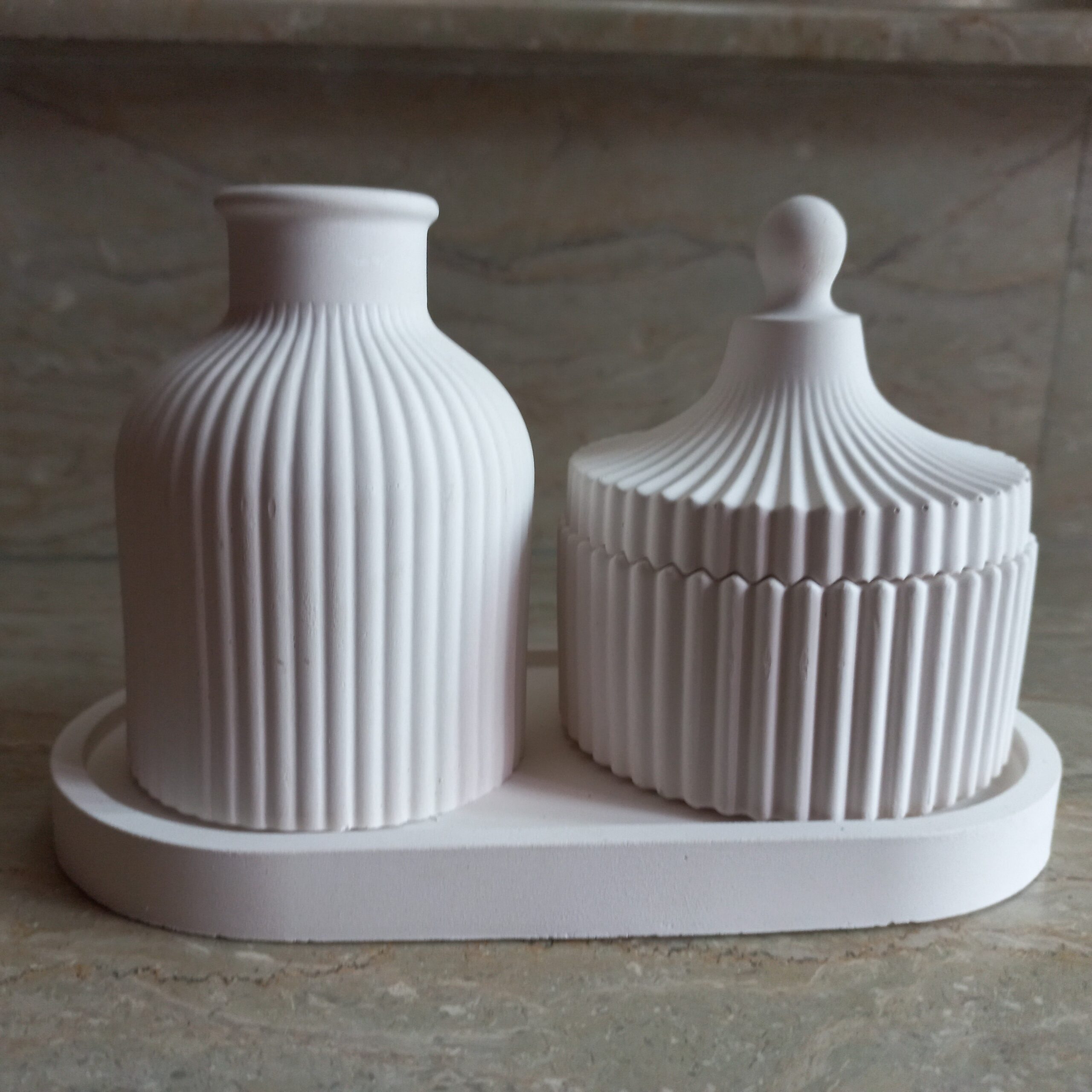 Set of BLACK Trinket-Box, Vase & Tray | 3 Items - Image 4