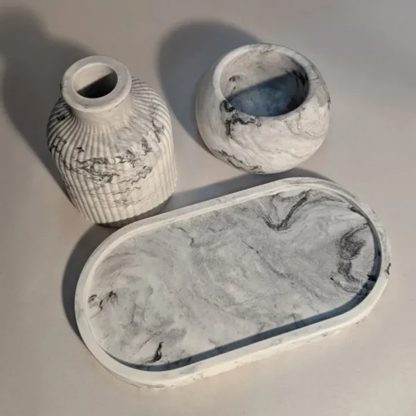 Set of Candle-Pot, Tray & Vase | 3 Items - Image 3