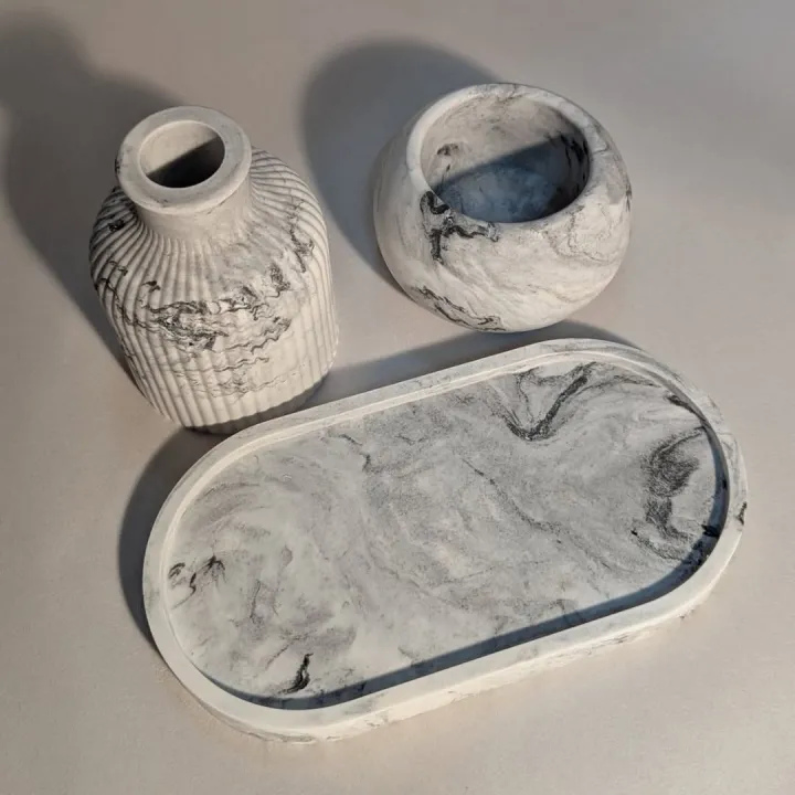 Set of Candle-Pot, Tray & Vase | 3 Items - Image 3