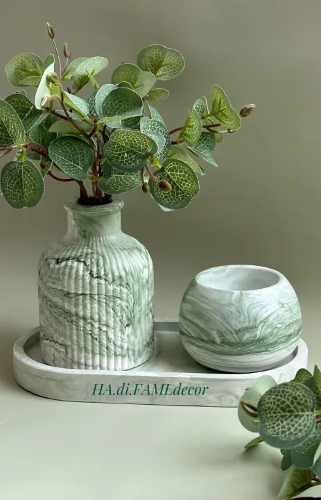 Set of Candle-Pot, Tray & Vase | 3 Items - Image 4
