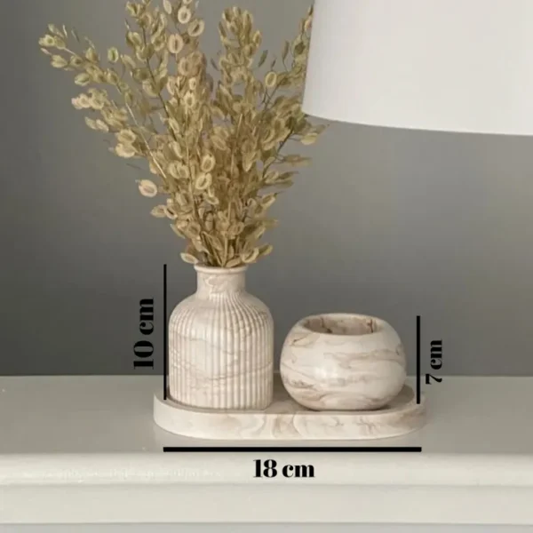 Set of Candle-Pot, Tray & Vase | 3 Items - Image 6