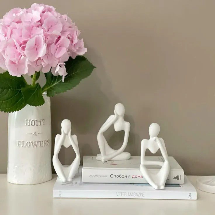 Set of Triplet Thinker Statues | 3 Items - Image 5