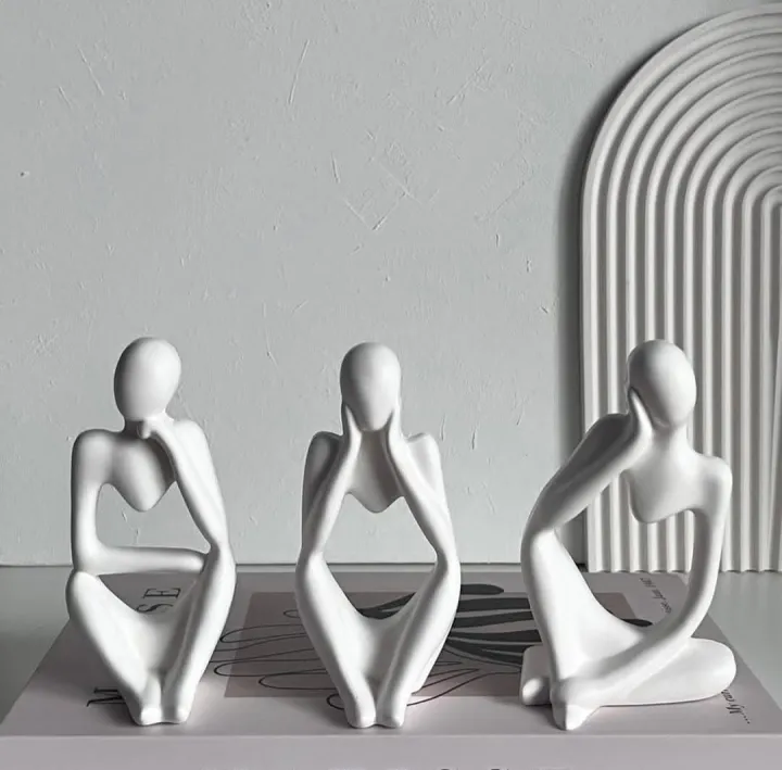 Set of Triplet Thinker Statues | 3 Items - Image 4