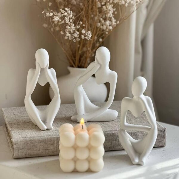 Set of Triplet Thinker Statues | 3 Items - Image 2
