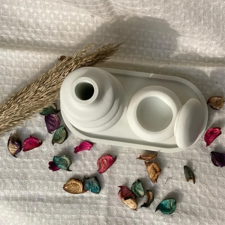 Set of Tray, Pot & Twisted-Vase | 3 Items - Image 4