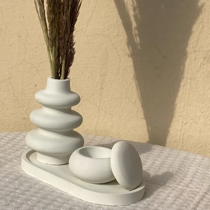 Set of Tray, Pot & Twisted-Vase | 3 Items - Image 7