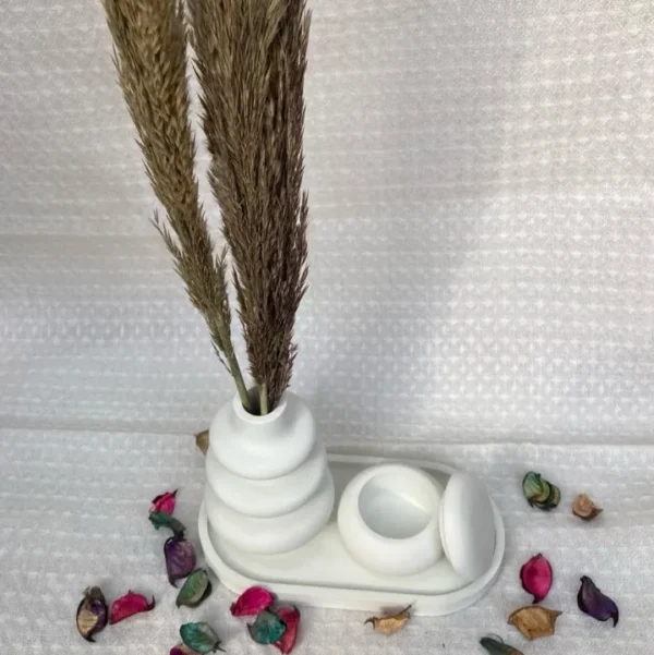 Set of Tray, Pot & Twisted-Vase | 3 Items - Image 6