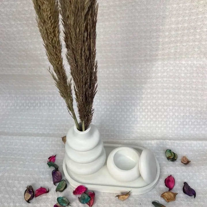 Set of Tray, Pot & Twisted-Vase | 3 Items - Image 6