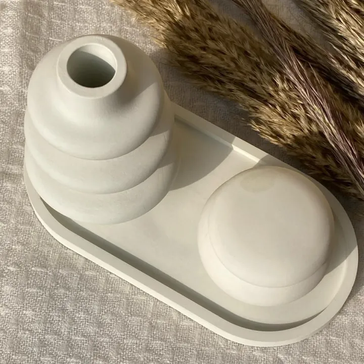 Set of Tray, Pot & Twisted-Vase | 3 Items - Image 5